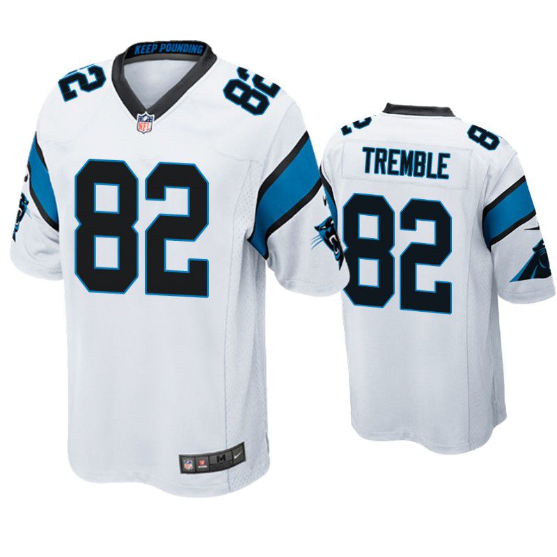 Cheap Men Carolina Panthers 82 Tommy Tremble Nike White Game NFL Jersey